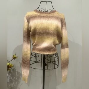 Et Clet Ombré Knit Open-Back Sweater | Neutral Cozy Chic (S)